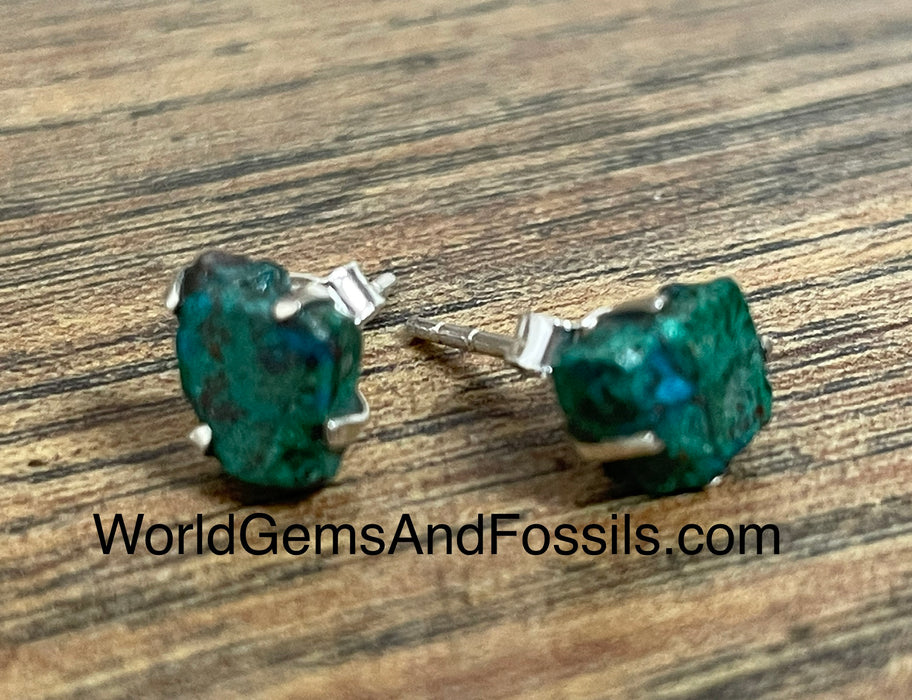 Chrysocolla Stud Earring Sterling Silver