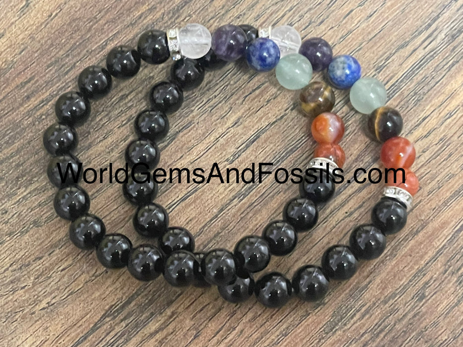 Chakra Black Tourmaline Bracelet 8mm