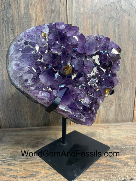 Amethyst Druze Heart On Stand 9”   #53