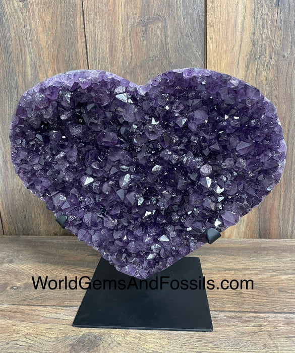 Amethyst Druze Heart On Stand 12.5”   #26