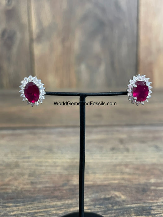 Ruby Earring Sterling Silver