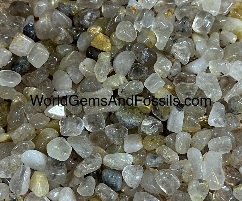 Rutile Quartz Chip Stones 7-12mm 1 lb