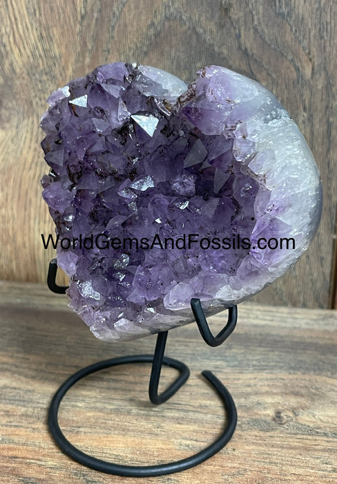 Amethyst Druze Heart On Stand 4”  #16