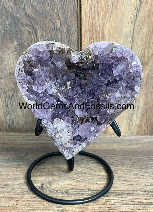 Amethyst Druze Heart On Stand 3.5”  #22