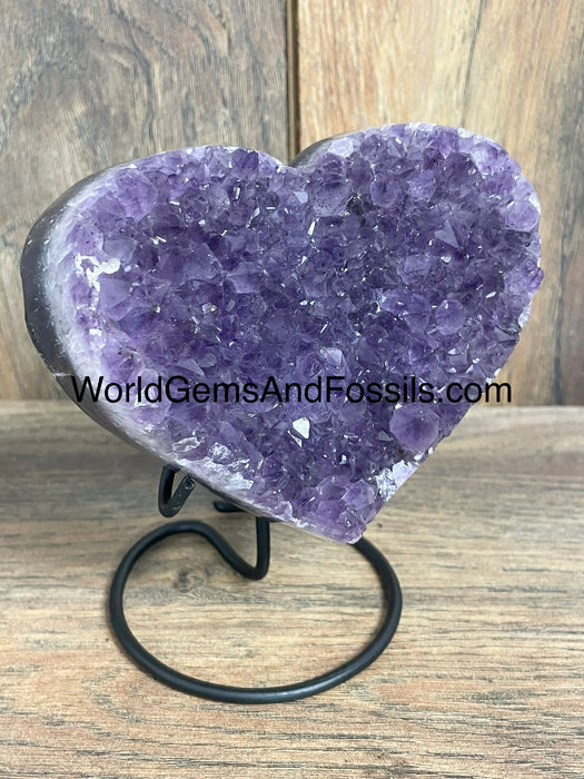 Amethyst Druze Heart On Stand 4.3”  #6