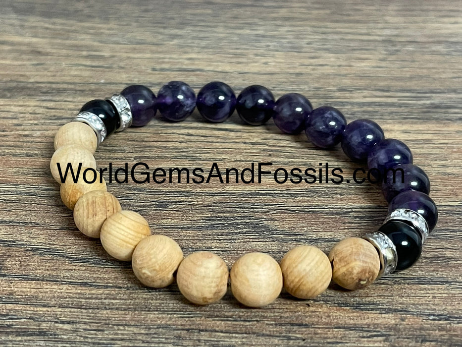 Palo Santo Amethyst Bracelet 8mm