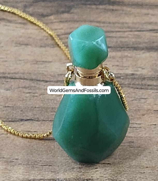 Green Aventurine Perfume Necklace