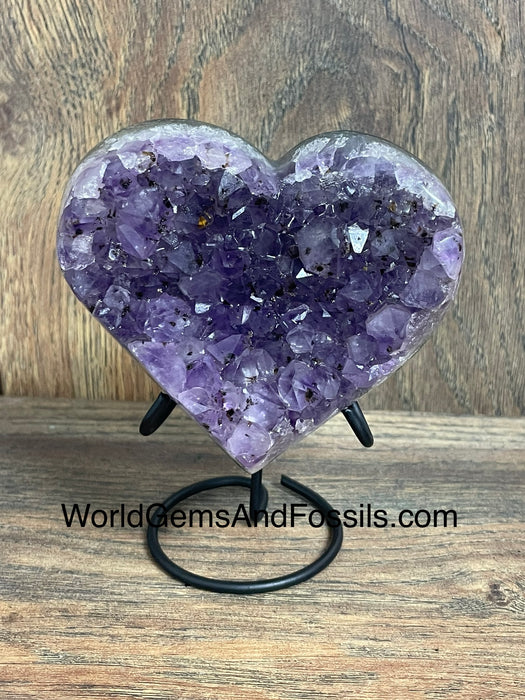 Amethyst Druze Heart On Stand 3.75”  #4