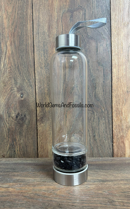 Black Obsidian Crystal Water Bottle