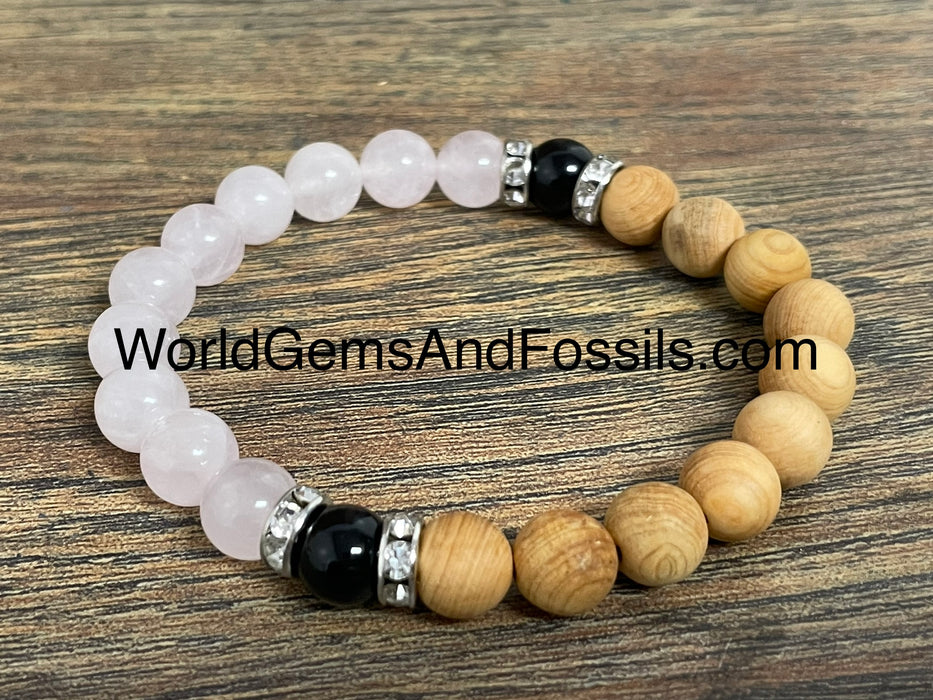 Palo Santo Rose Quartz Bracelet 8mm