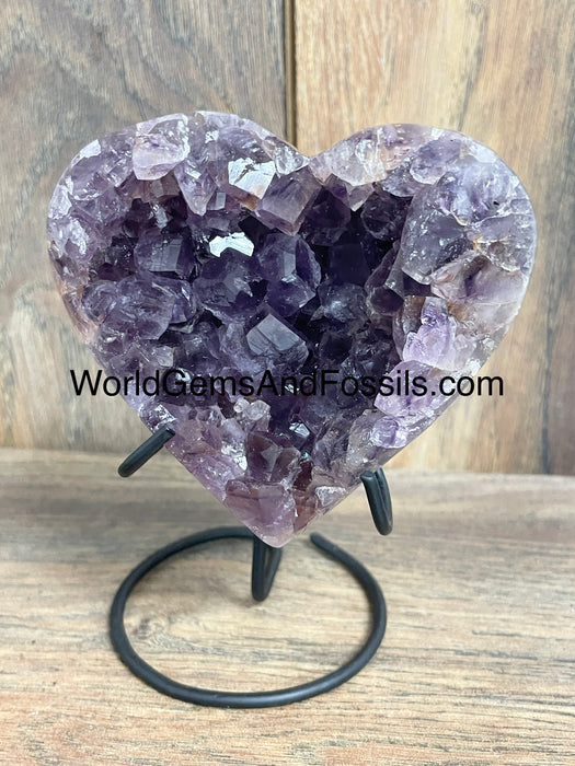 Amethyst Druze Heart On Stand 3.75”  #20