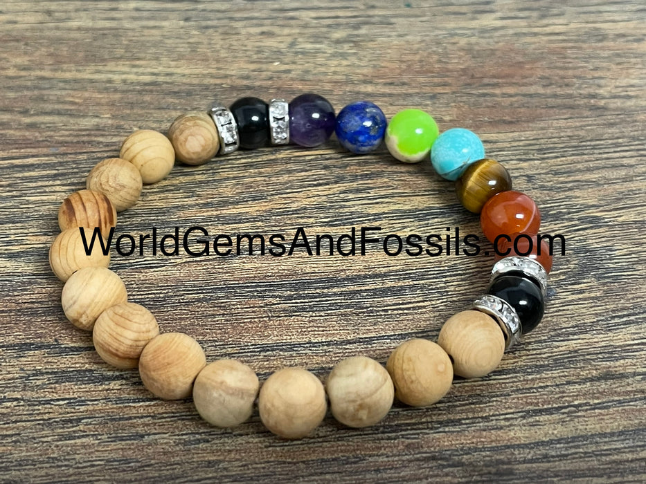 Palo Santo Chakra Bracelet 8mm