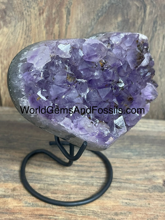 Amethyst Druze Heart On Stand 3.75”  #9