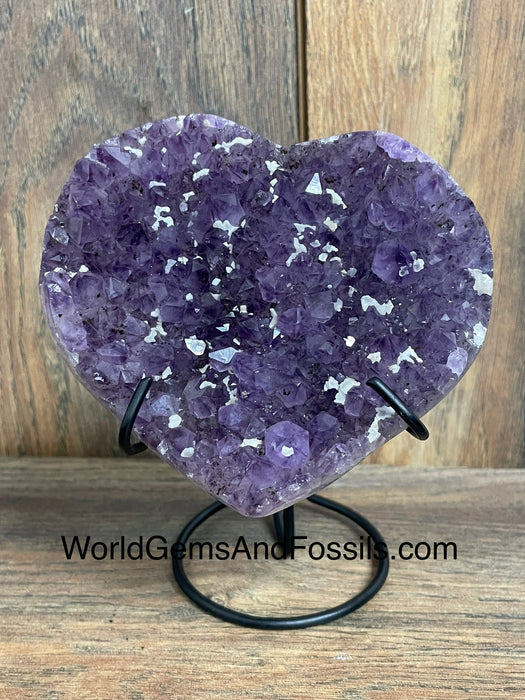 Amethyst Druze Heart On Stand 4.4”  #18