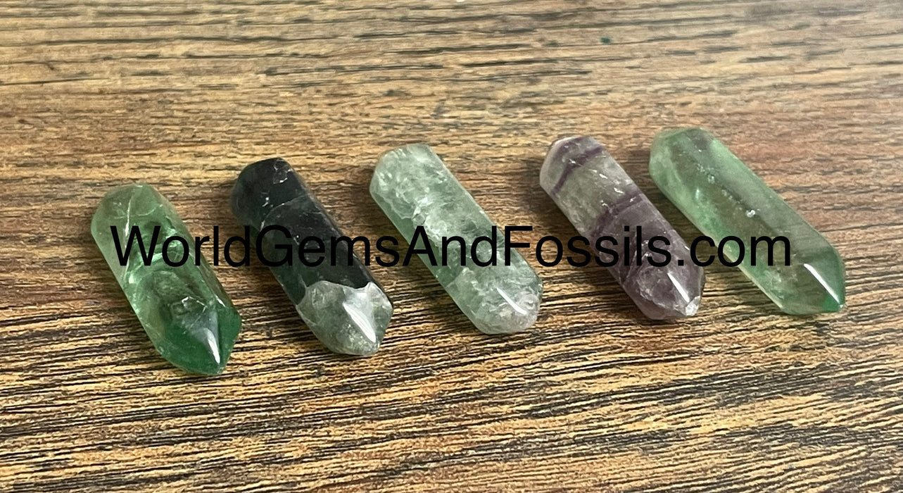 Fluorite Point Double Terminated 5pcs