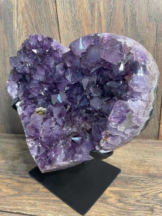 Amethyst Druze Heart On Stand 8.5”   #51