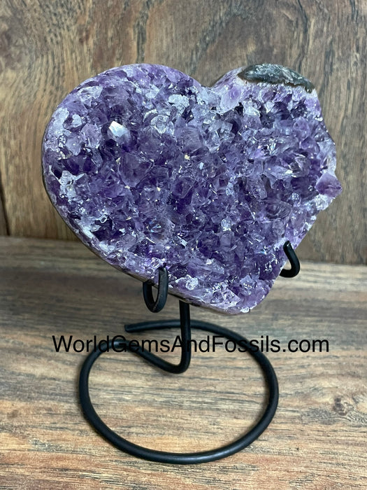 Amethyst Druze Heart On Stand 3.3”  #15