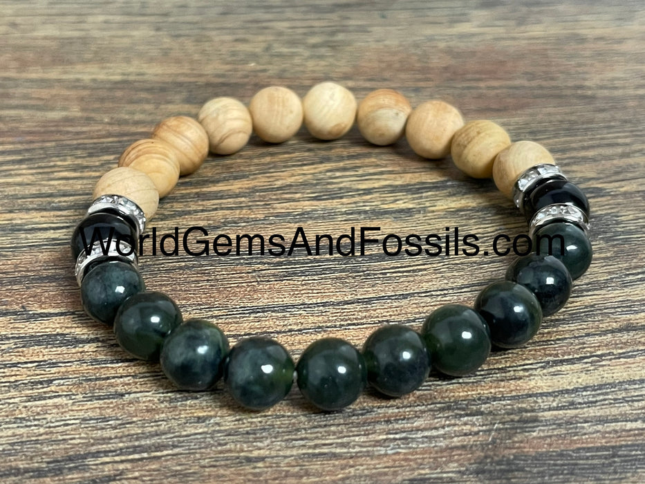 Palo Santo Nephrite Jade Bracelet 8mm