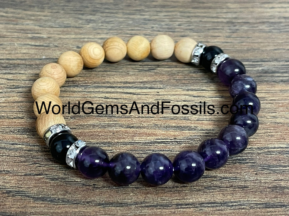 Palo Santo Amethyst Bracelet 8mm