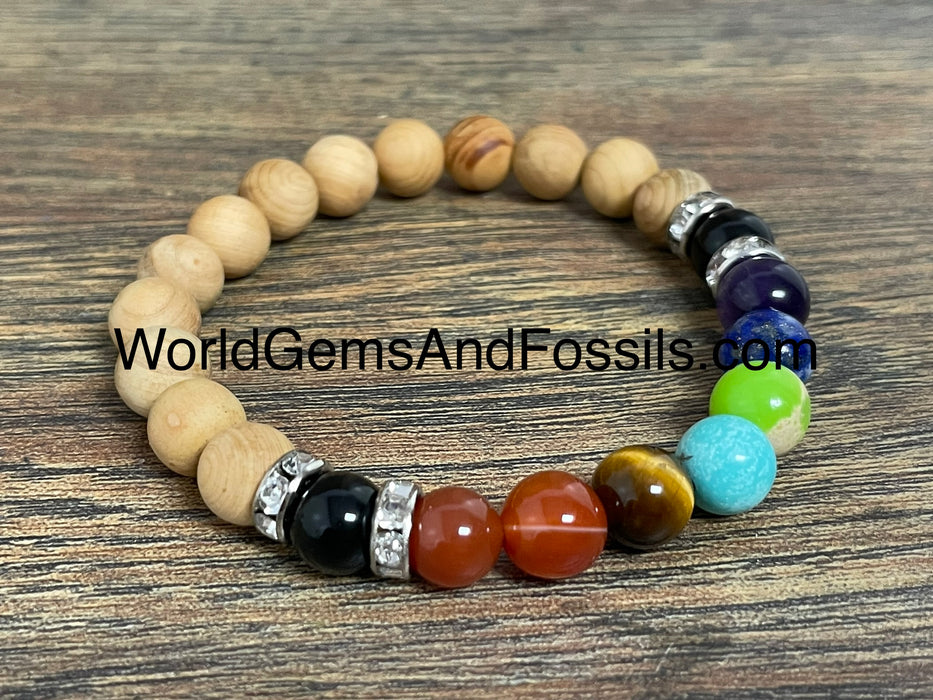 Palo Santo Chakra Bracelet 8mm