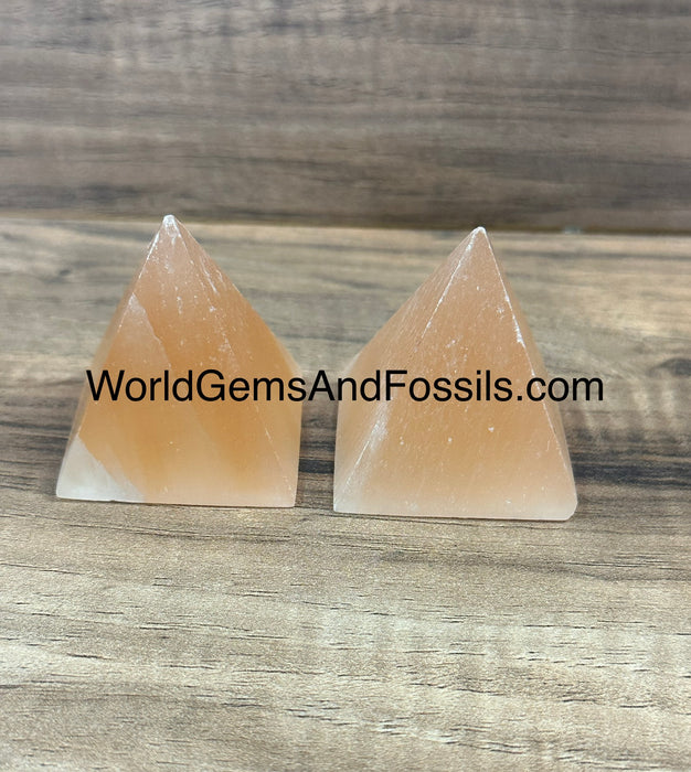 Selenite Pyramid Orange