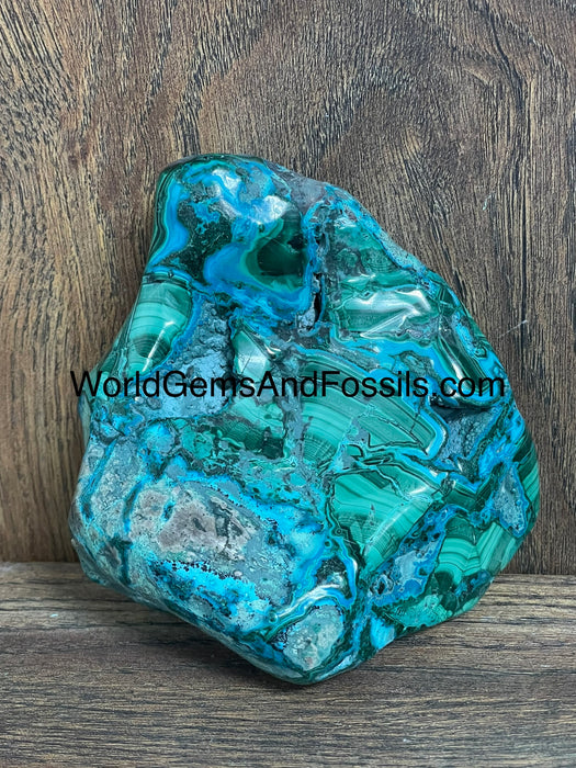 Malachite With Chrysocolla Free Form 4” #1