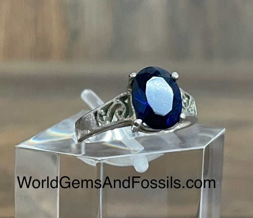 Blue Sapphire Ring Sterling Silver