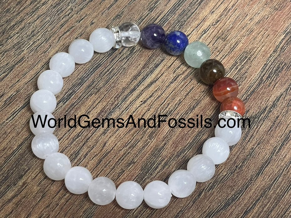 Chakra Selenite Bracelet 8mm