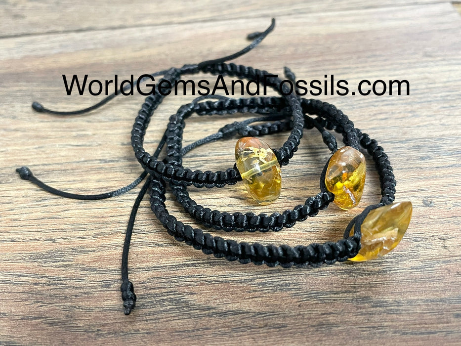 Amber Bracelet knitted One Stone