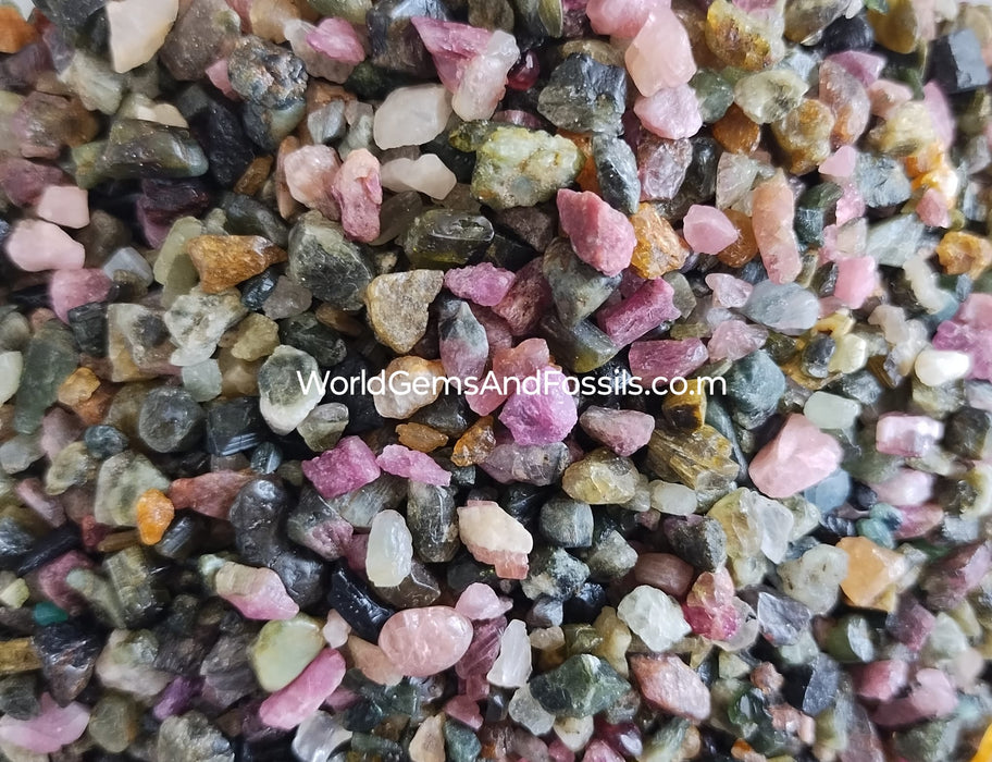 Multi Tourmaline Chip Stones 6-9mm 1 lb