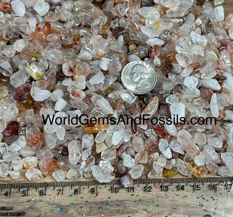 Fire Quartz Chip Stones 7-12mm 1lb