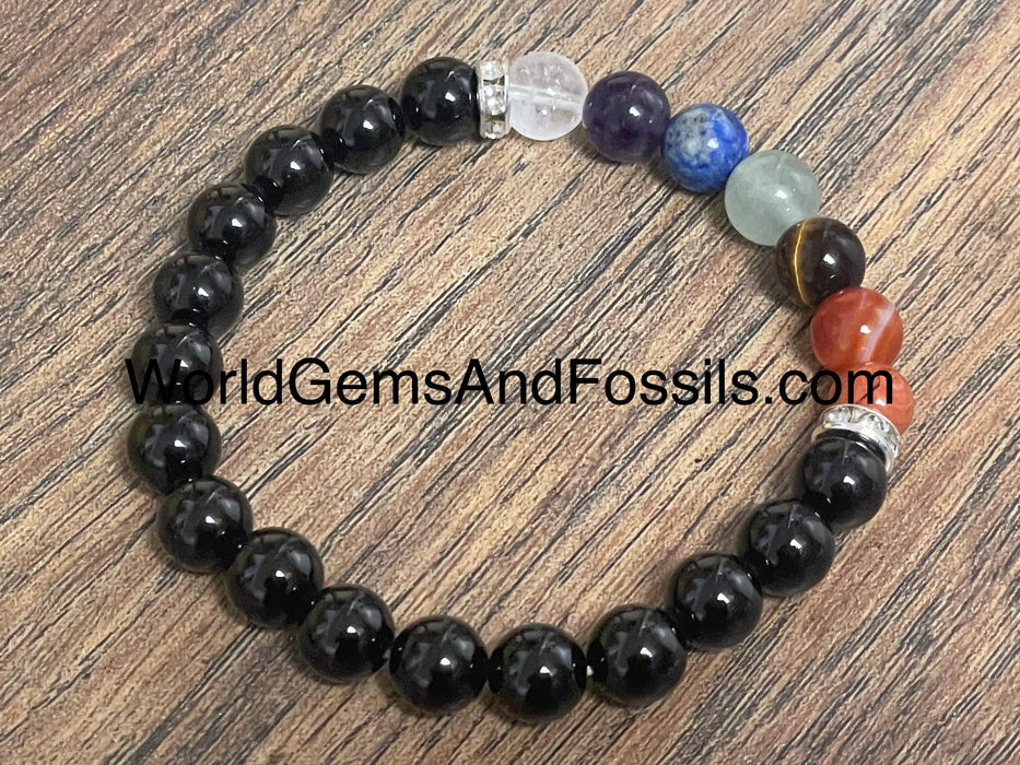 Chakra Black Tourmaline Bracelet 8mm