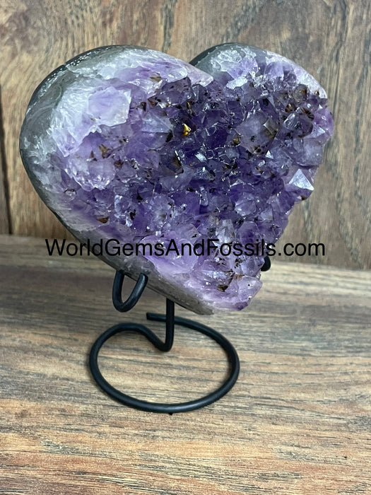 Amethyst Druze Heart On Stand 3.75”  #4