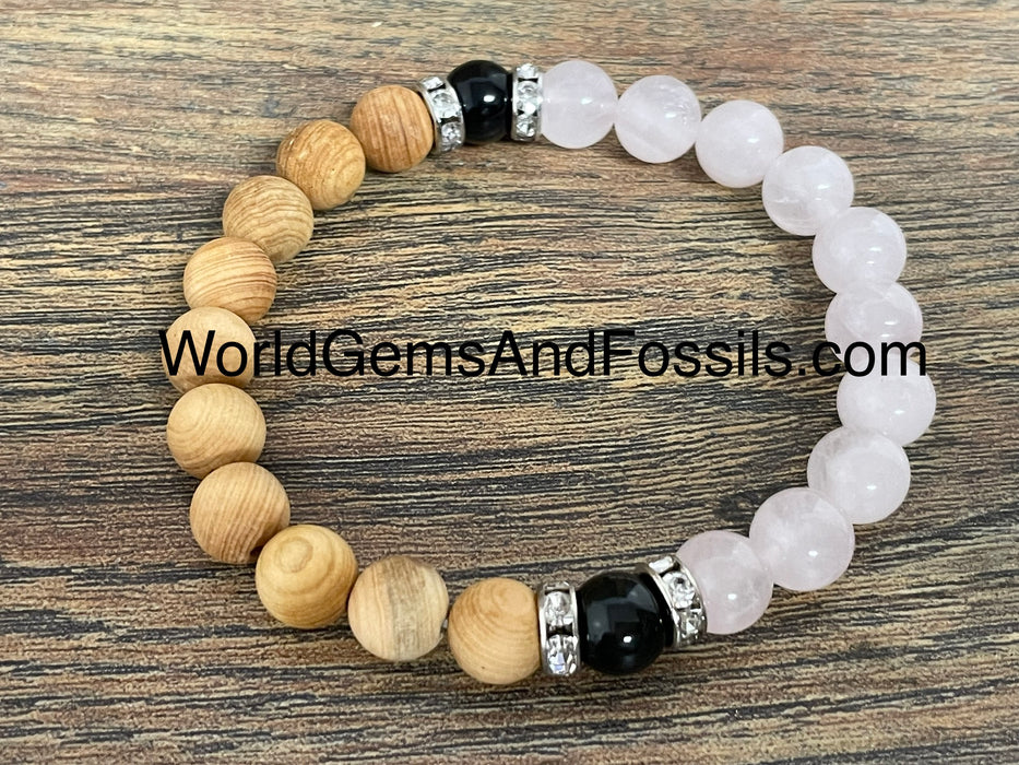 Palo Santo Rose Quartz Bracelet 8mm