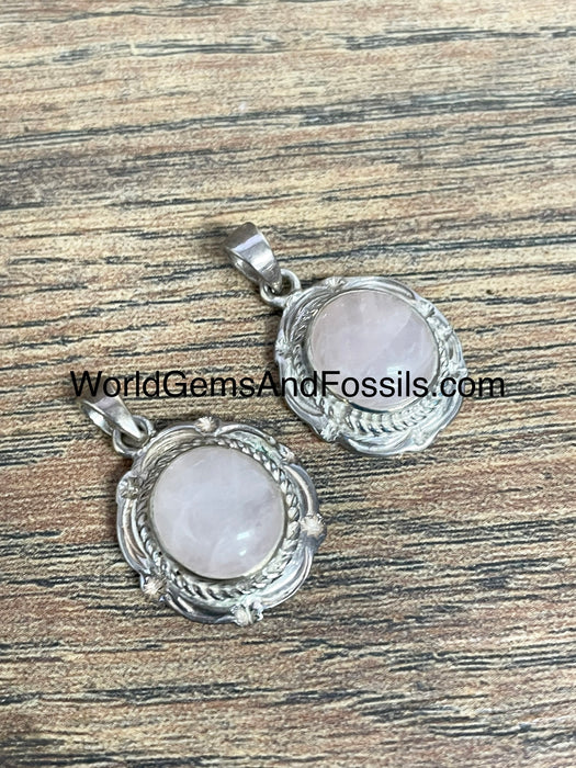 Rose Quartz Pendant Sterling Silver