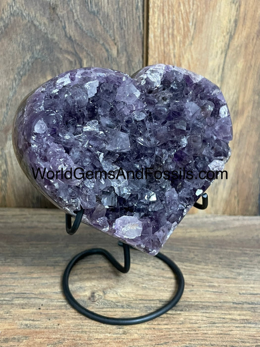 Amethyst Druze Heart On Stand 4.2”  #19