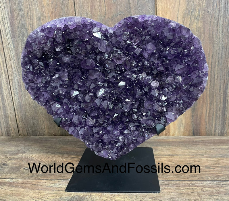 Amethyst Druze Heart On Stand 12.5”   #26