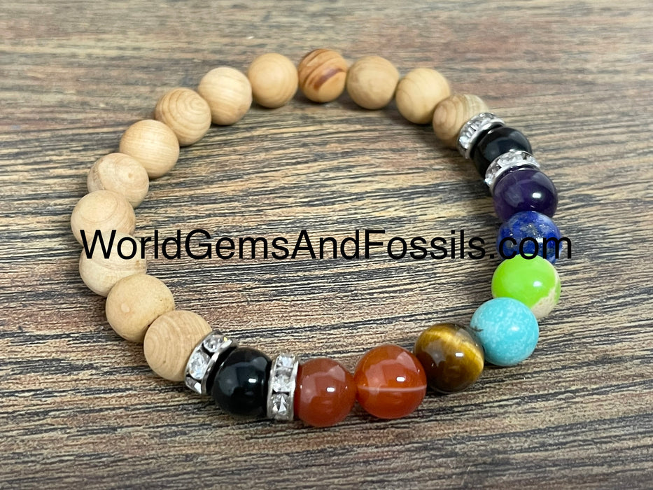 Palo Santo Chakra Bracelet 8mm