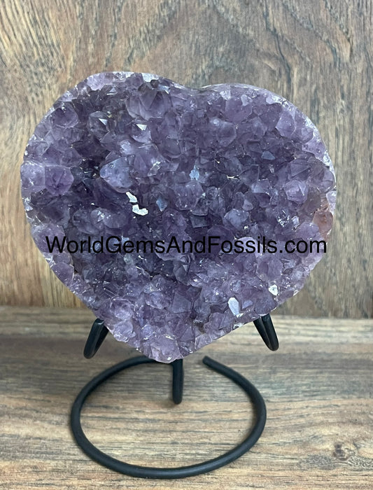 Amethyst Druze Heart On Stand 3.5”  #11