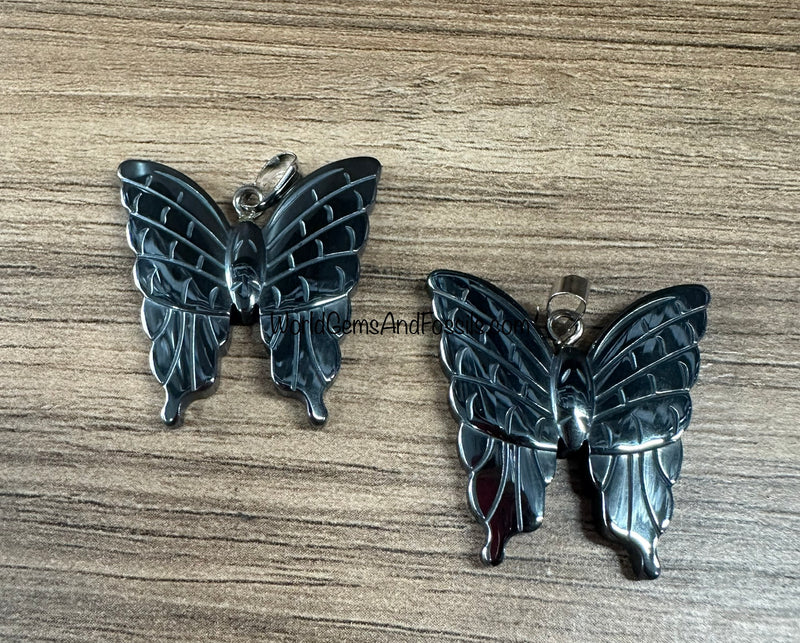 Hematite Butterfly Pendant