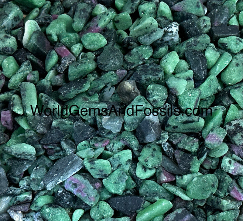 Ruby Zoisite Chip Stones 7-12mm 1 lb