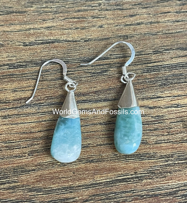 Larimar Tear Drop Earring Sterling Silver