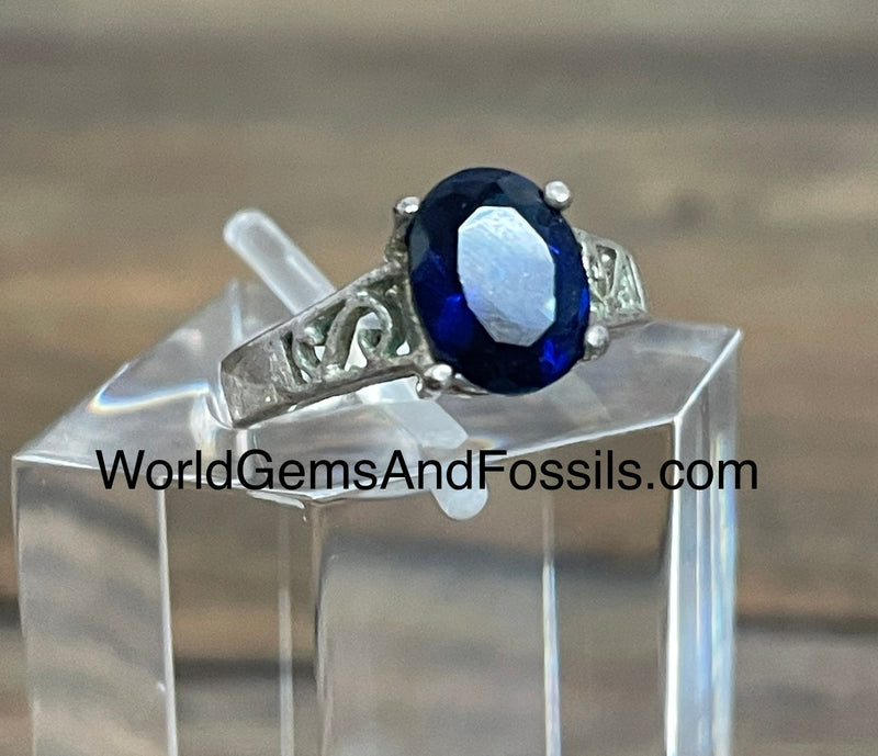 Blue Sapphire Ring Sterling Silver