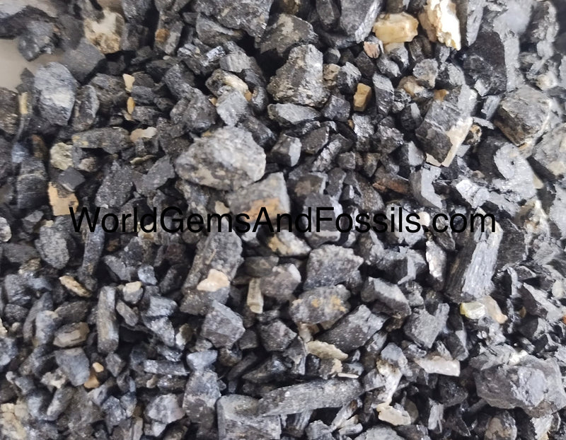 Black Tourmaline Chip Stone 8-12mm 1lb Natural