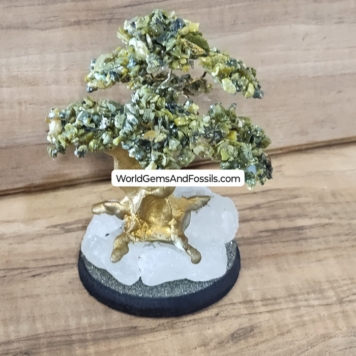 Serpentine Bonsai Gem Tree On Crystal Base