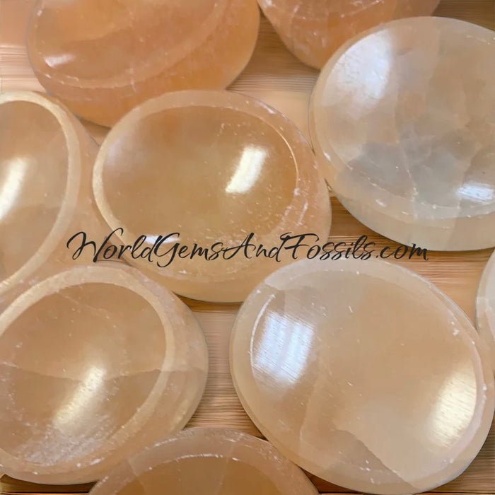 Selenite Worry Stone Orange