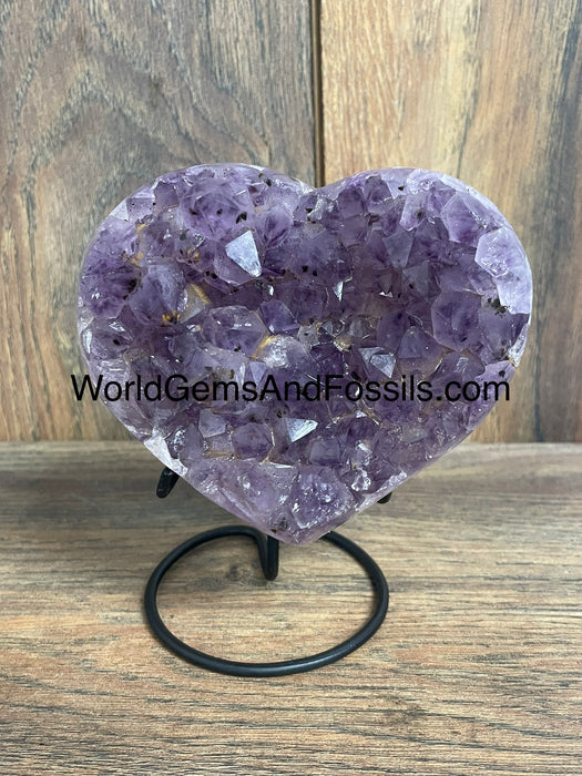 Amethyst Druze Heart On Stand 4.75”  #5