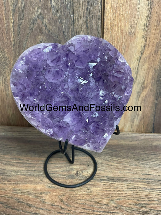 Amethyst Druze Heart On Stand 5”  #3