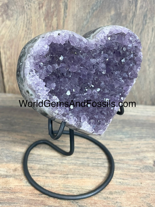 Amethyst Druze Heart On Stand 3.3”  #7