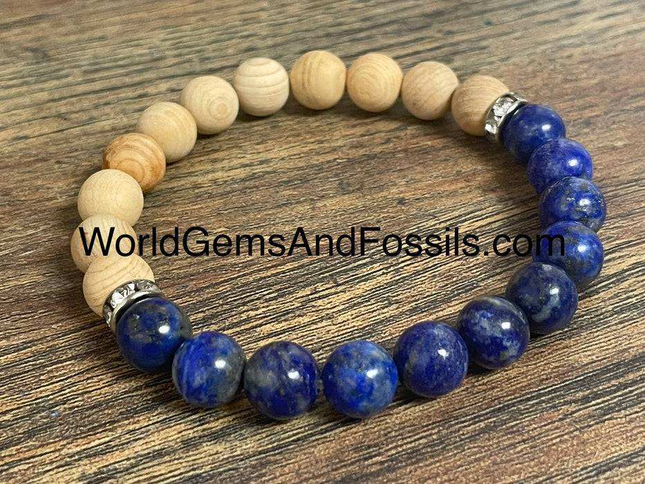 Palo Santo Lapis Bracelet 8mm